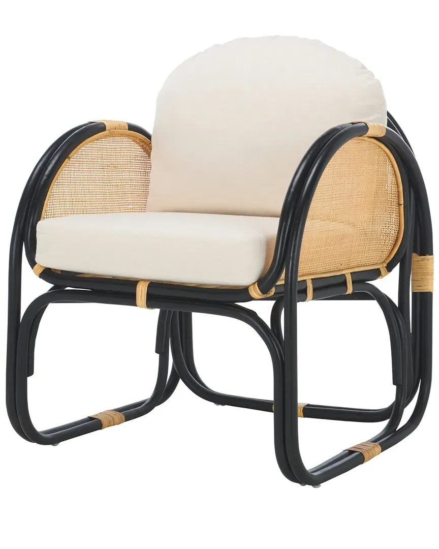 Constella Accent Chair with Cushion - White, Rattan