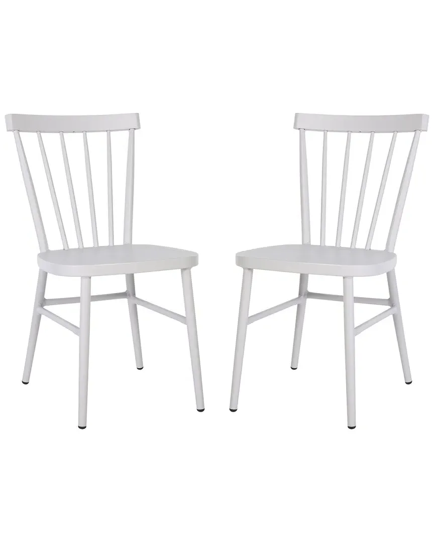 Core Set of 2 Spindle Chairs - White, Aluminum