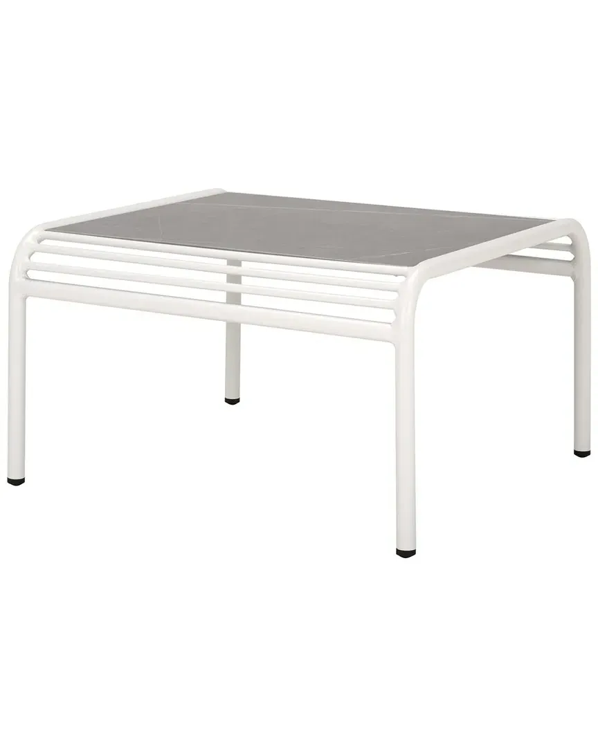 Core Sintered Stone Coffee Table - White, Aluminum