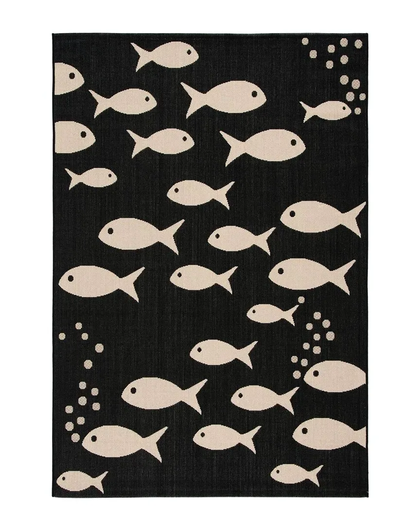 Courtyard Indoor/Outdoor Rug - Black, Polypropylene