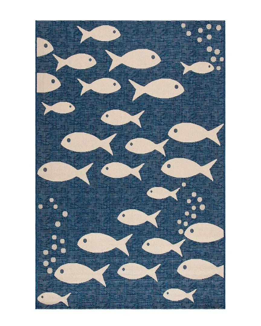 Courtyard Indoor/Outdoor Rug - Navy, Polypropylene