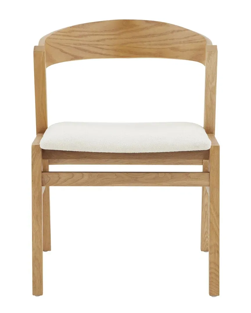 Abigayle Wood & Boucle Dining Chair - Ivory, Oak image