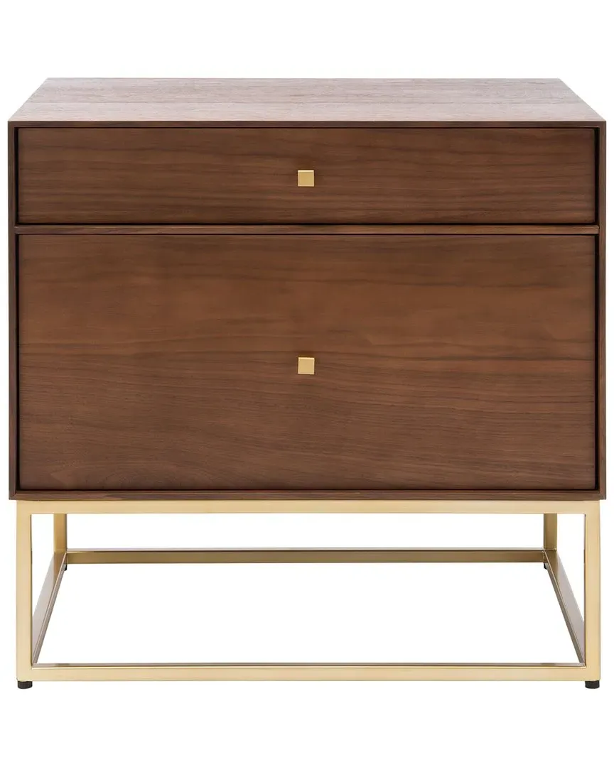 Adelyn 2-Drawer Nightstand - Walnut, Wood