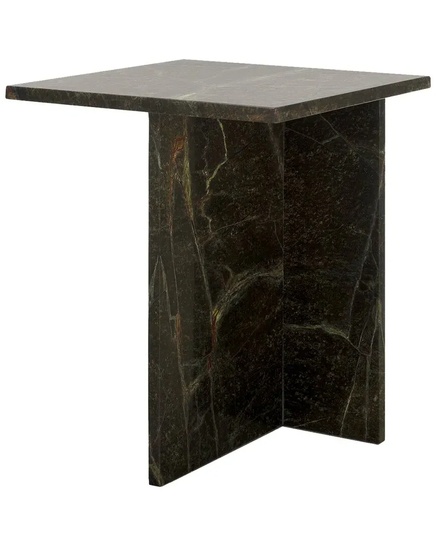 Adriano 2-Leg Accent Table - Green, Marble