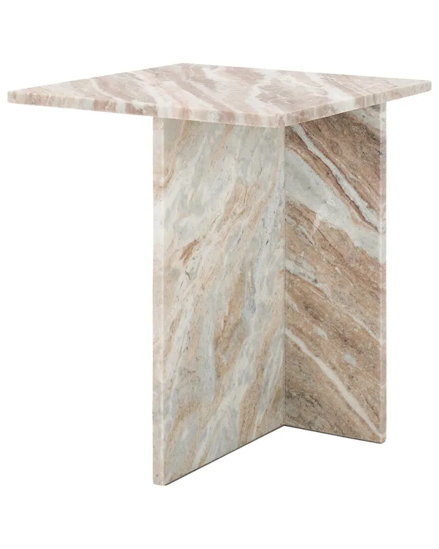 Adriano 2-Leg Accent Table - White, Marble