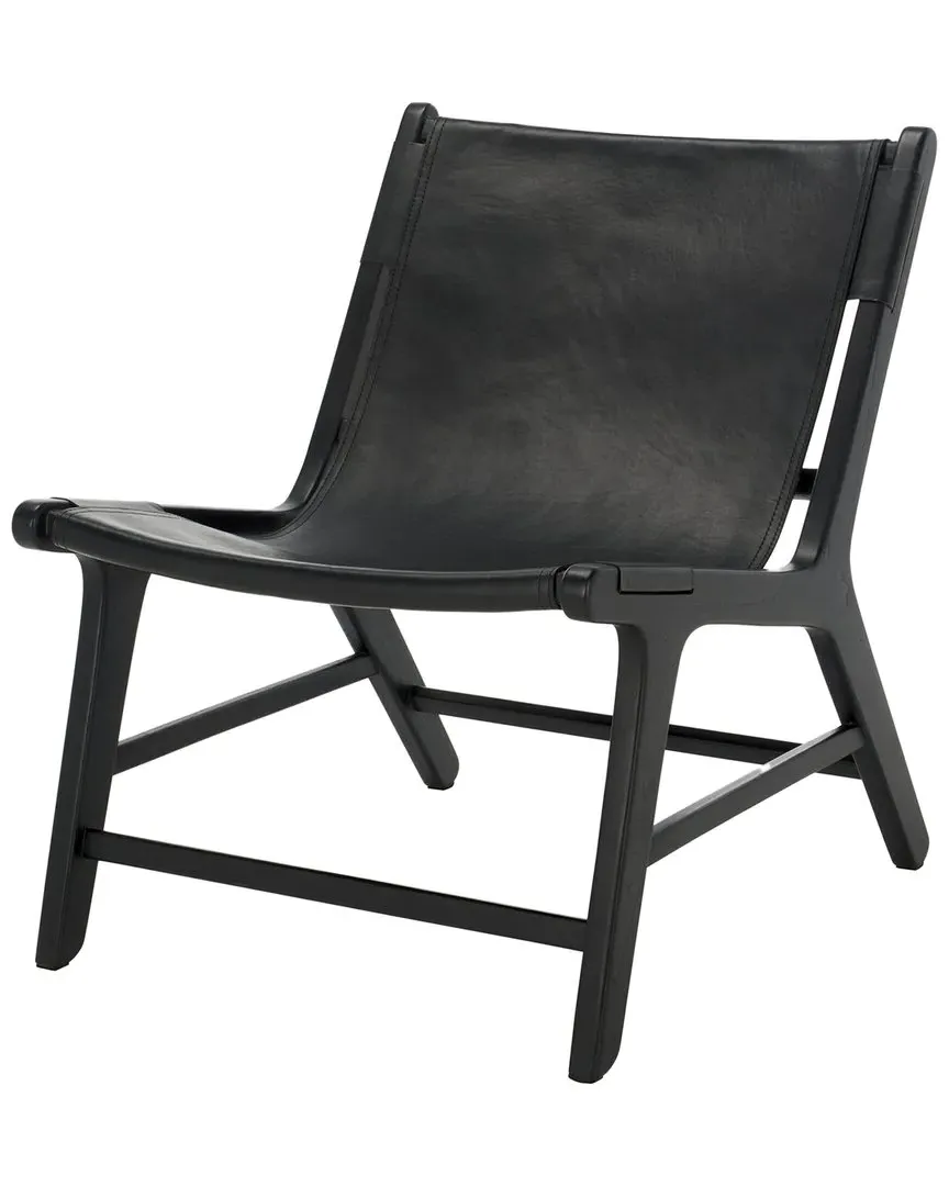 Alanarose Leather Accent Chair - Black, Teak image