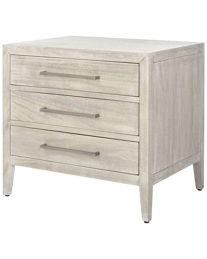Ariella 3 Drawer Nightstand - Light Grey, Wood