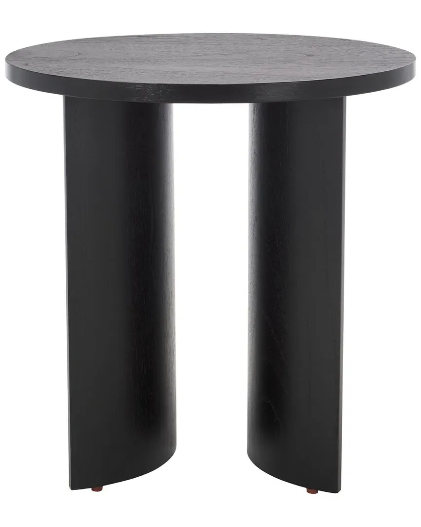 Audriella Round Accent Table - Black, Mahogany Wood image
