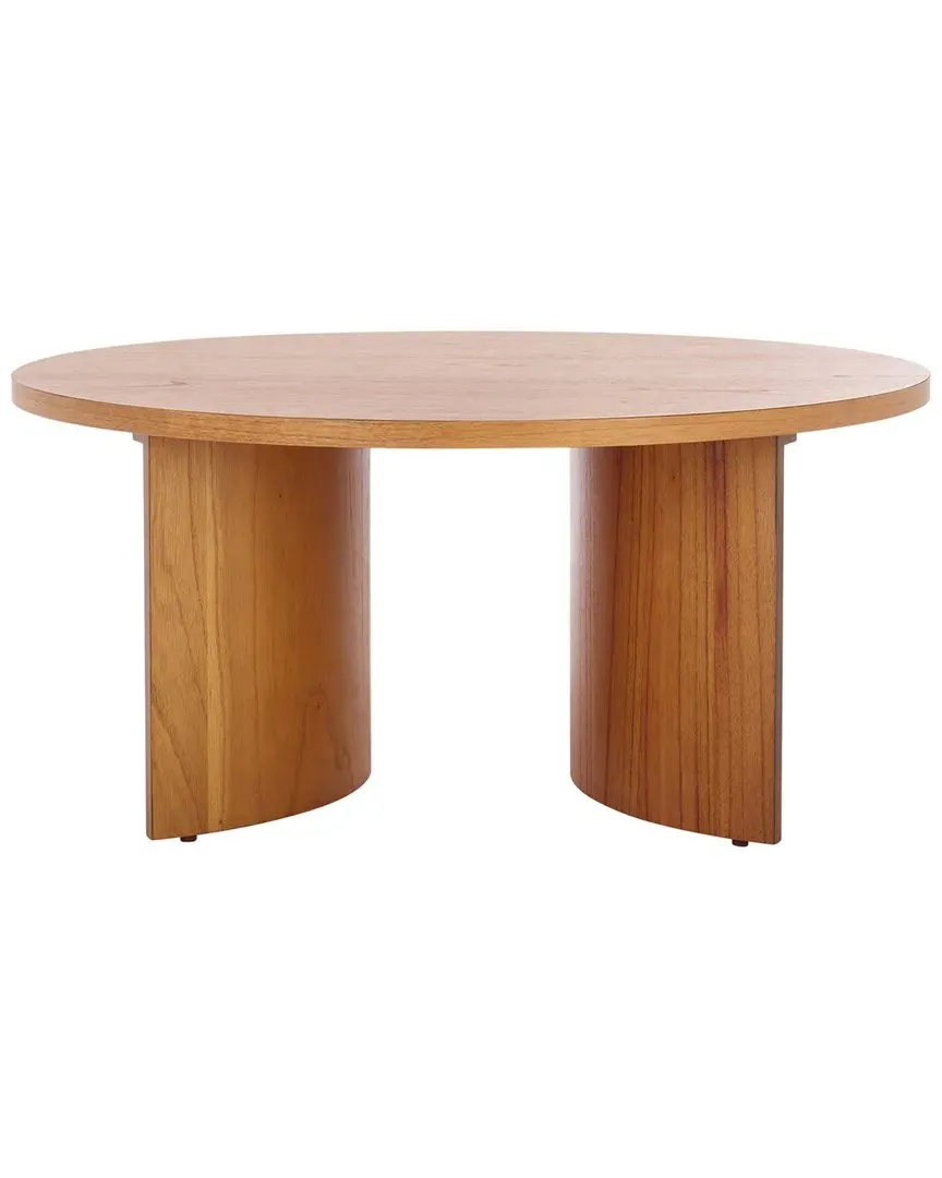 Audriella Round Coffee Table - Brown, Pine Wood