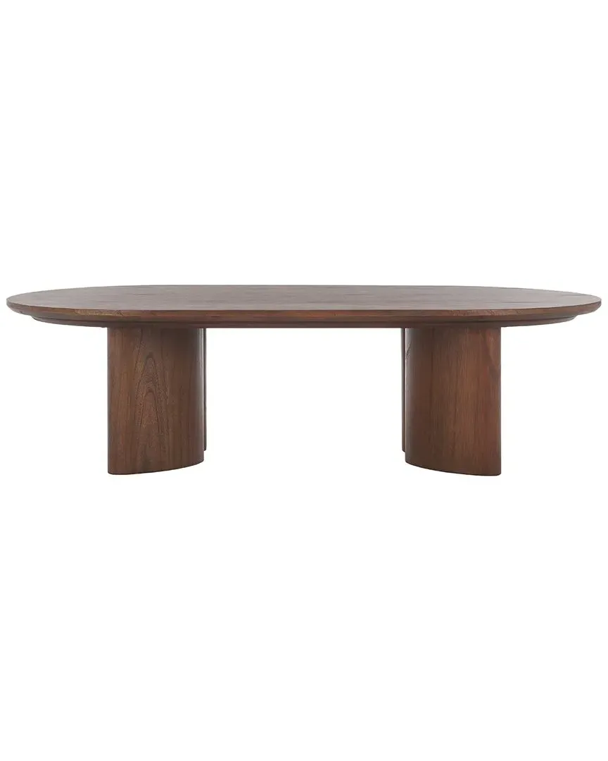 Barnard Oval Coffee Table - Walnut, Rubber Wood