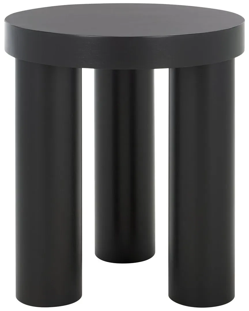 Bary Round 3 Leg Accent Table - Black, Mahogany image