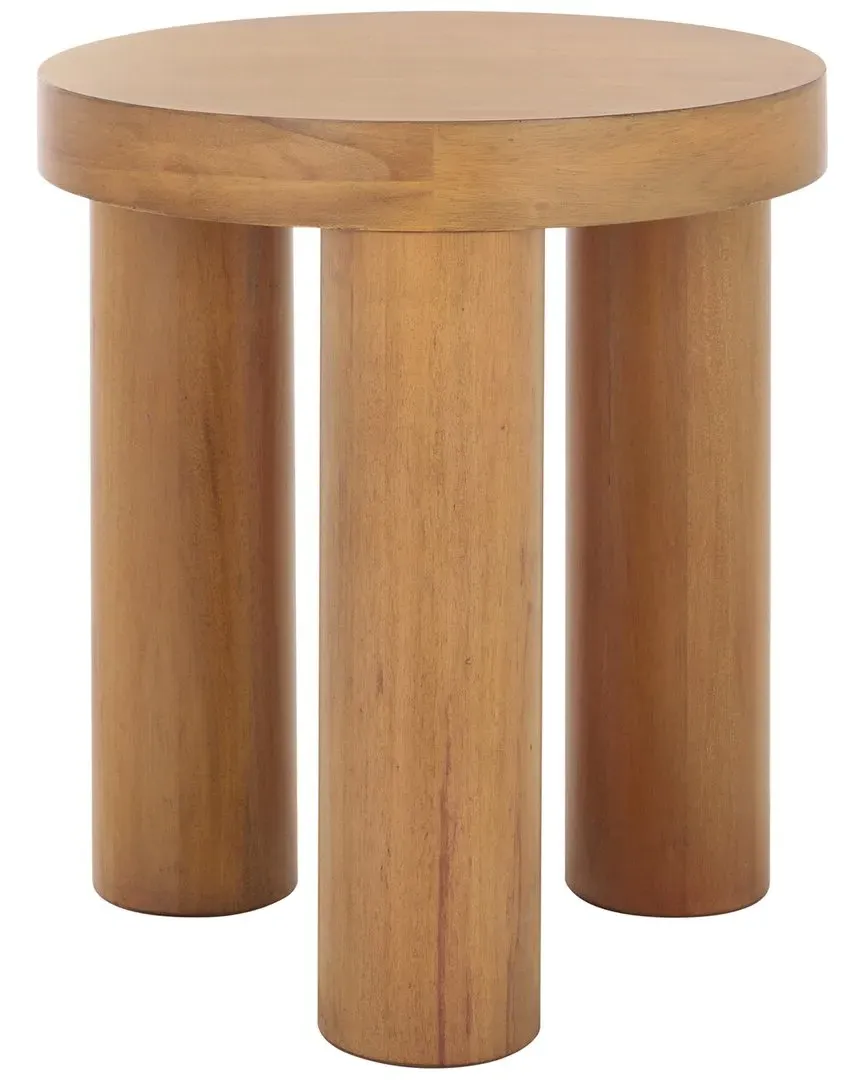 Bary Round 3 Leg Accent Table - Brown, Mahogany