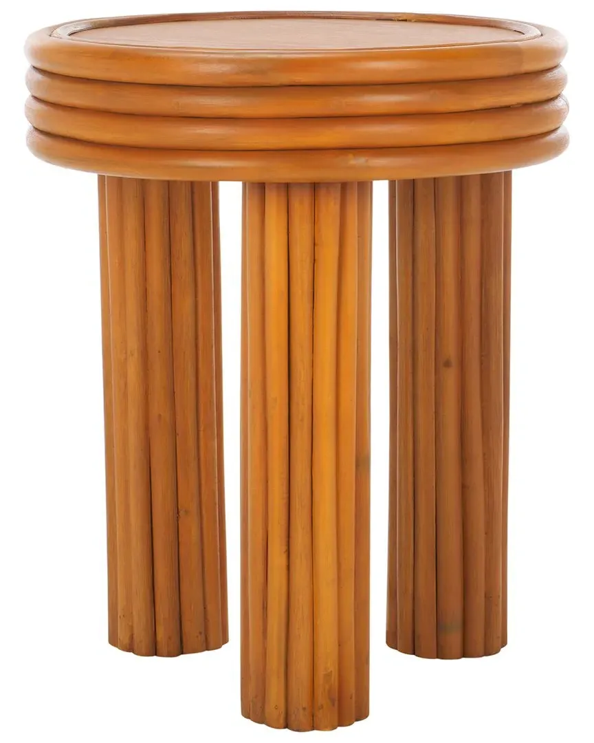 Bayard Round Accent Table - Brown, Rattan image
