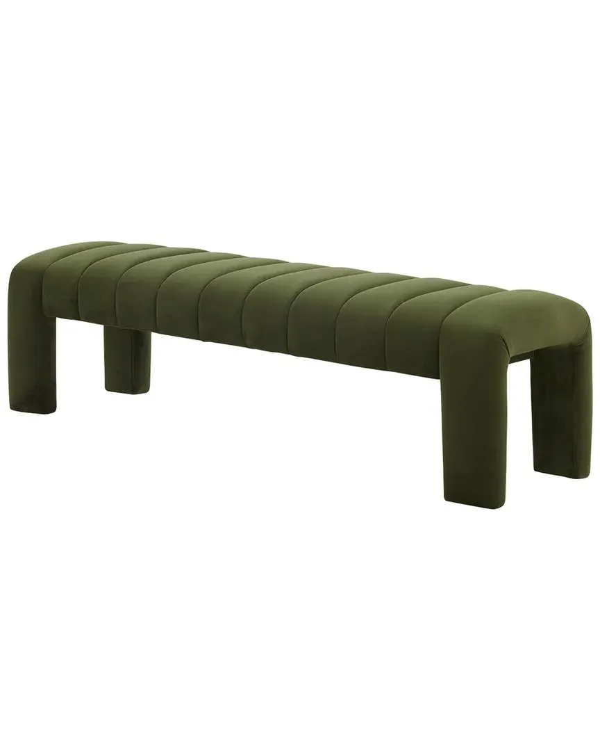 Bellissima Channel Tufted Bench - Forest Green, Velvet image
