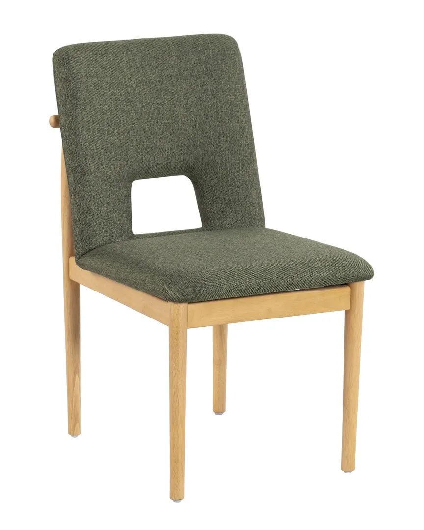 Benjy Wood & Upholstery Dining Chair - Green, Rubberwood