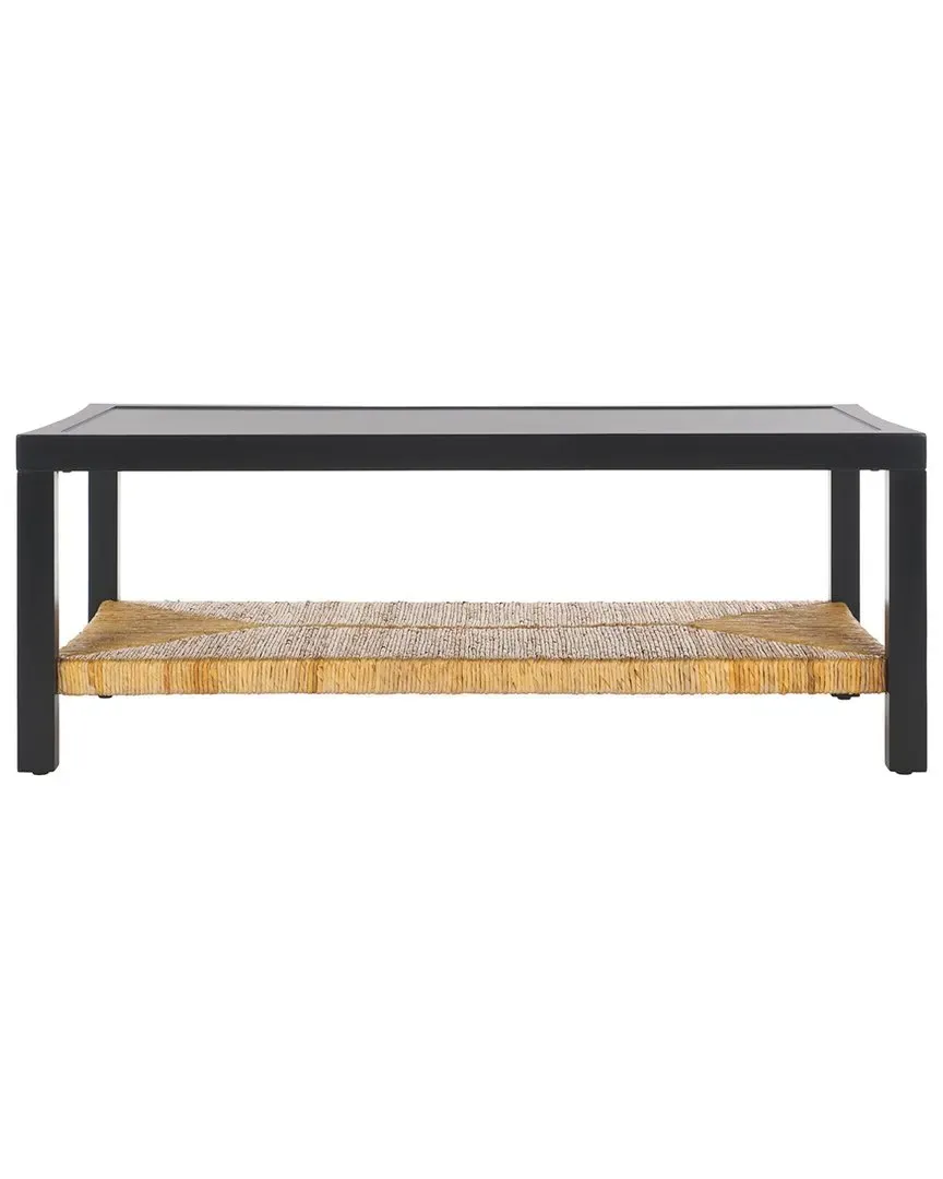 Berlynne Banana Coffee Table with Storage - Black, Mahogany image