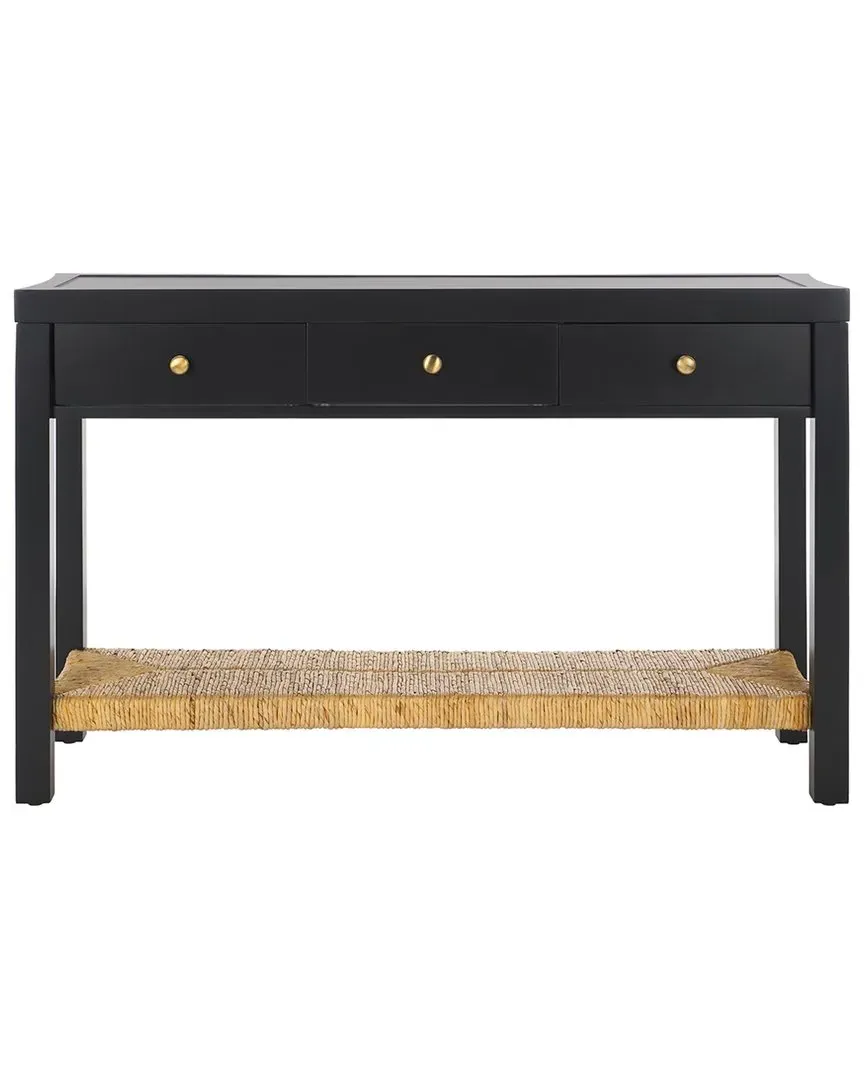 Berlynne Banana Console Table with Storage - Black, Mahogany