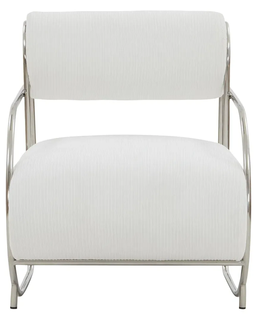 Bethann Metal Frame Accent Chair - White, Corduroy image