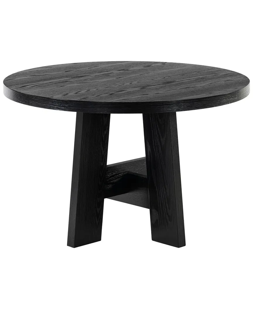 Beverley Round Dining Table - Black, Oak Veneer image
