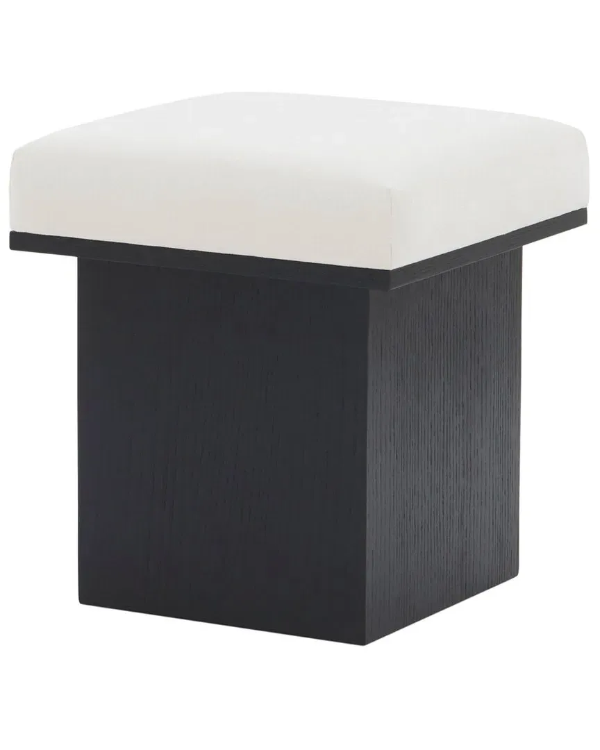 Bourke Square Ottoman - Ivory, Velvet image