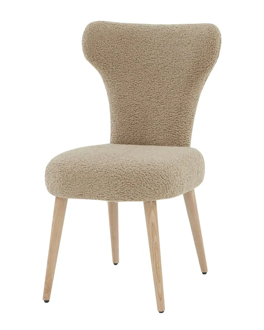 Brandietta Faux Shearling Dining Chair - Light Brown, Birch image