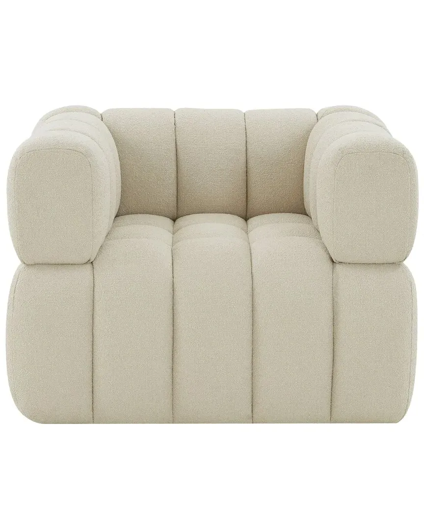 Calyna Accent Chair - Light Grey, Boucle