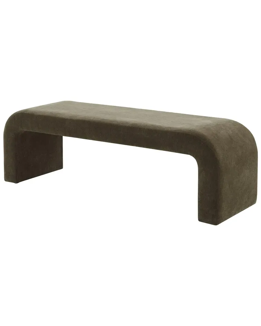 Caralynn Upholstered Bench - Dark Olive Green, Velvet