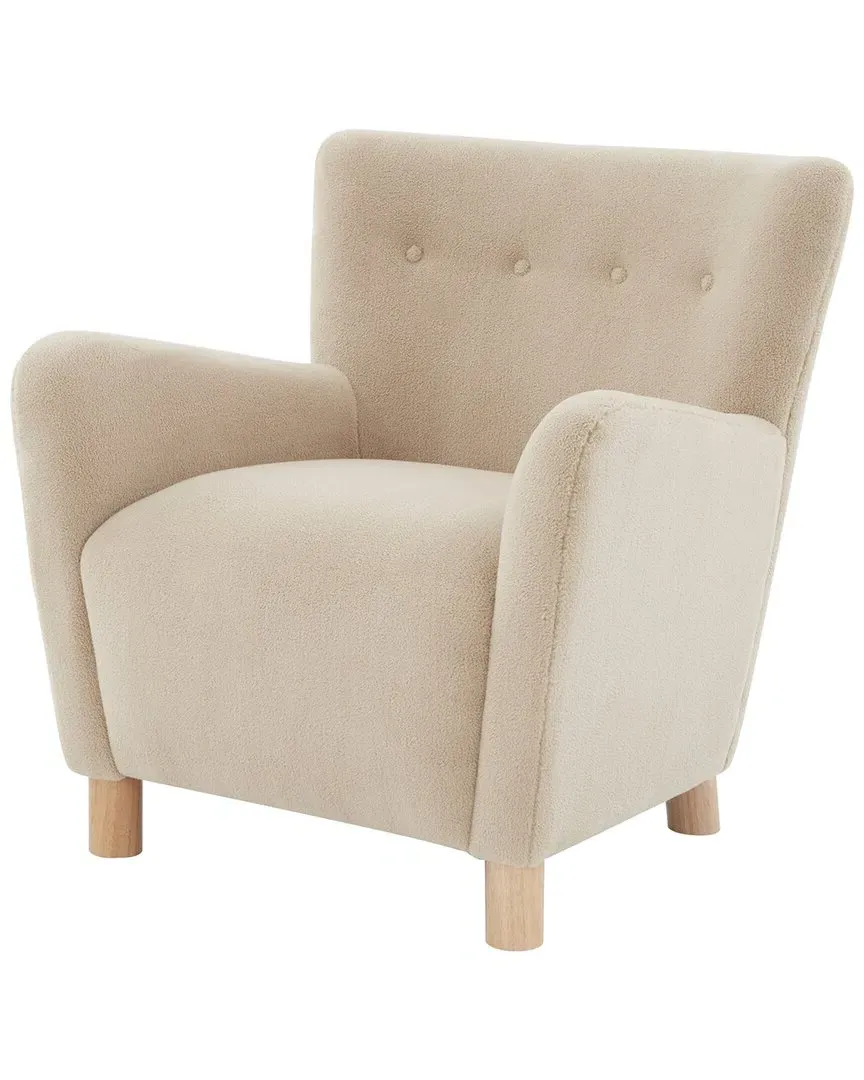 Carey Faux Shearling Chair - Tan image