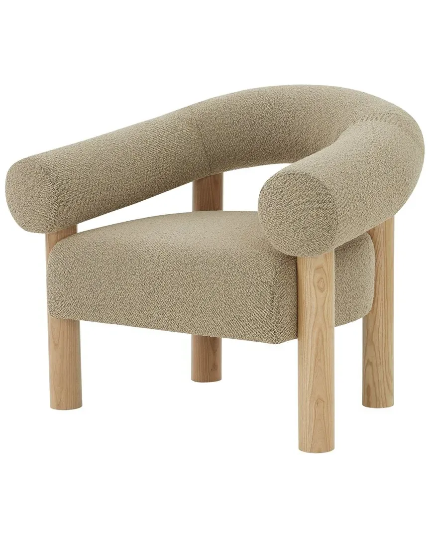 Carleigh Boucle Accent Chair - Brown, Ash Wood image