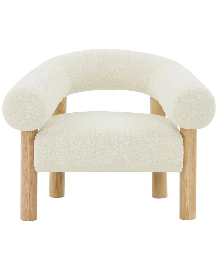 Carleigh Boucle Accent Chair - Ivory, Ash Wood