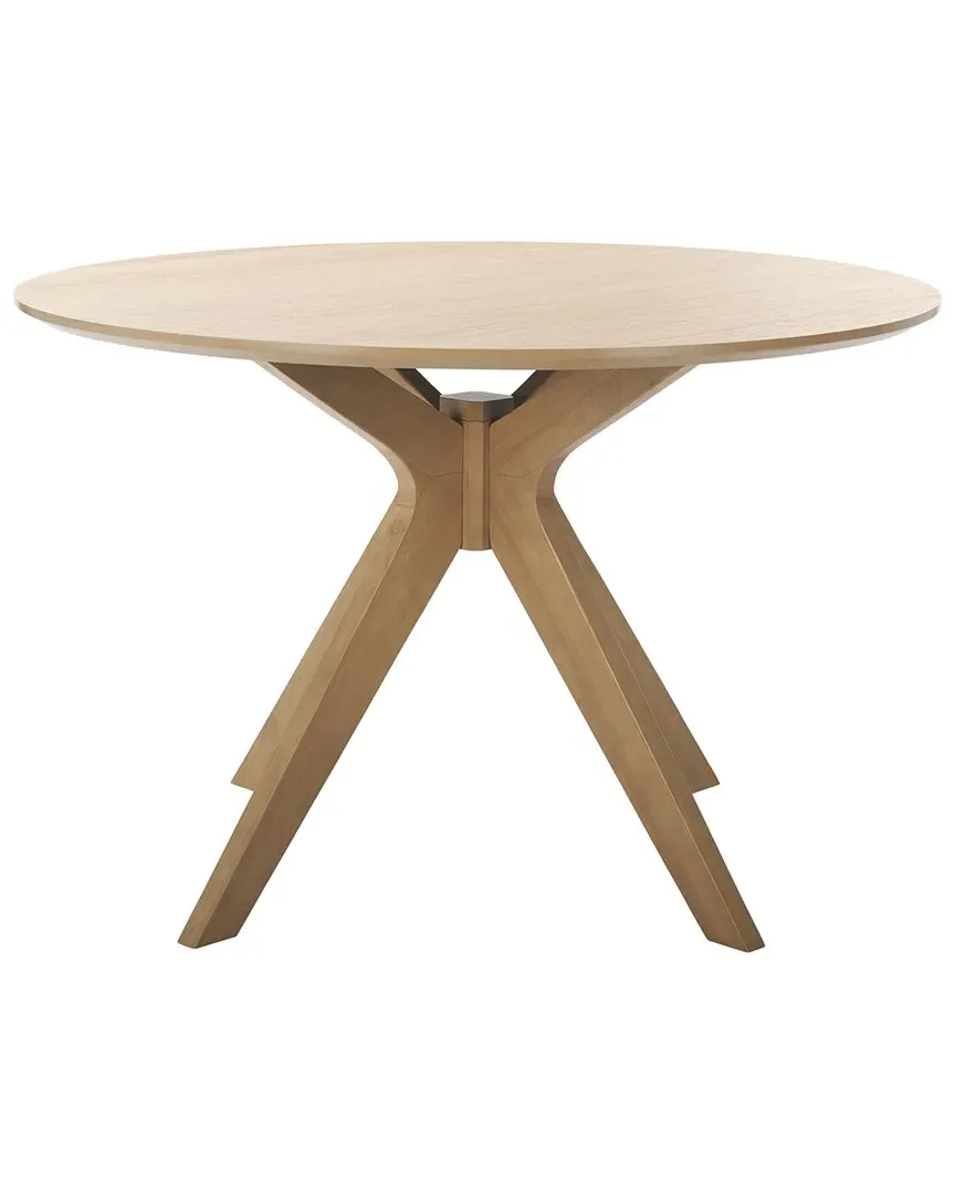 Carolee Round Dining Table with Storage - Natural, Oak Veneer