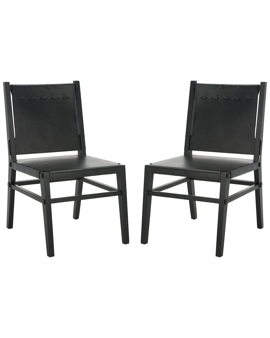 Catriella Leather Dining Chair - Black, Mindi Wood image