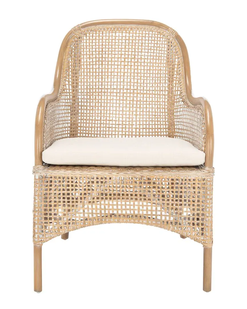 Charlie Rattan Accent Chair with Cushion - Grey
