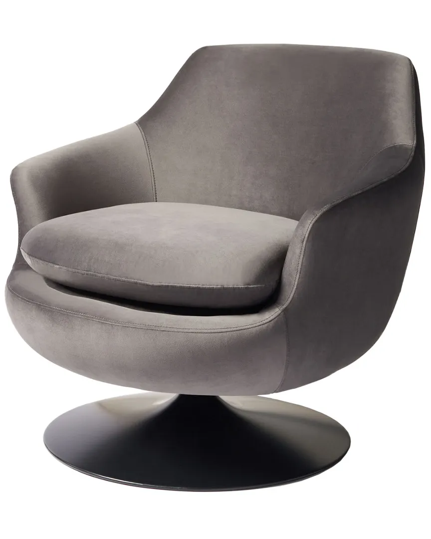 Citine Velvet Swivel Accent Chair - Grey