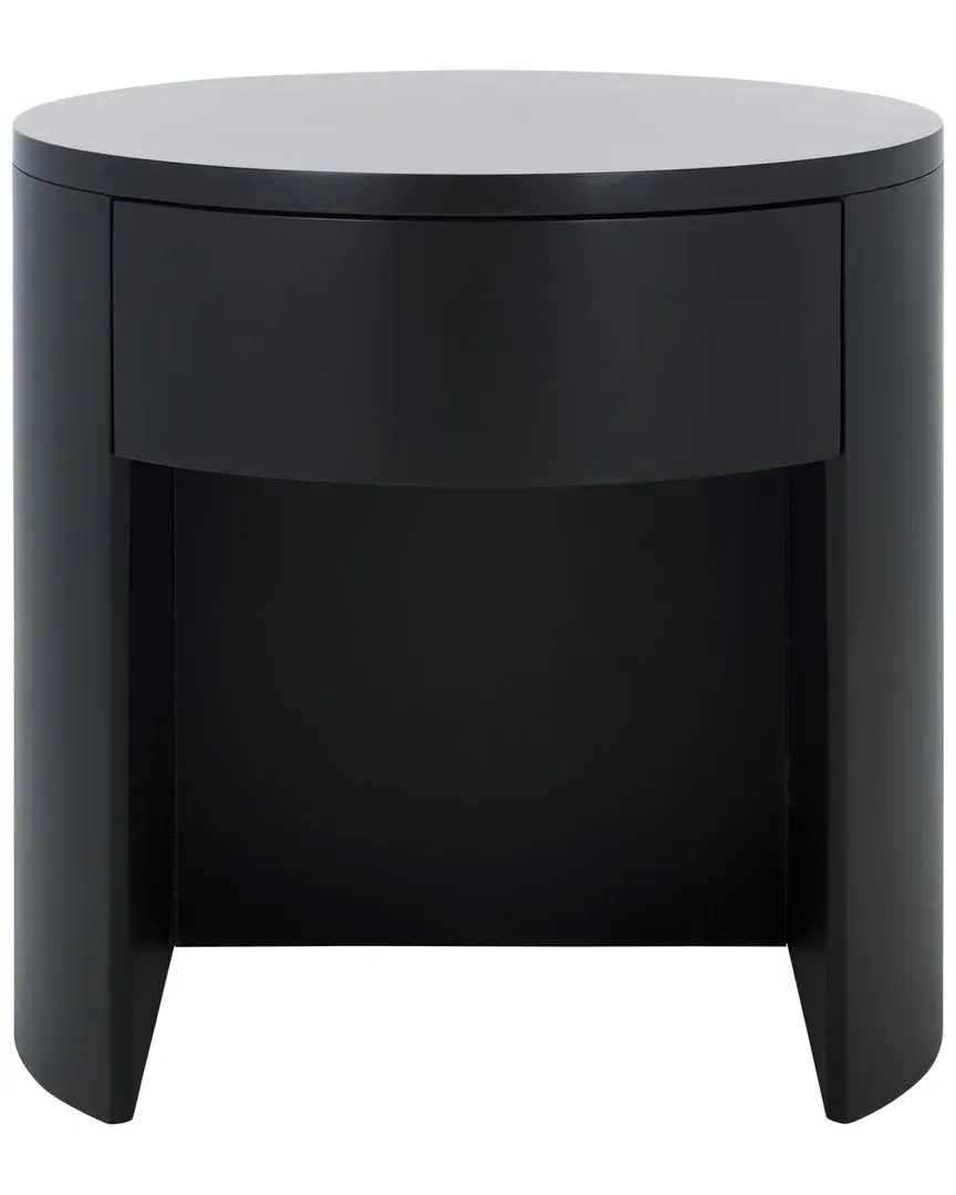 Daiya Round 1 Drawer Nightstand - Black, Mahogany image