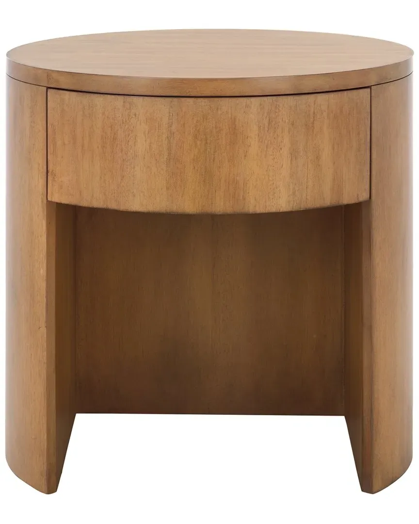 Daiya Round 1 Drawer Nightstand - Brown, Mahogany