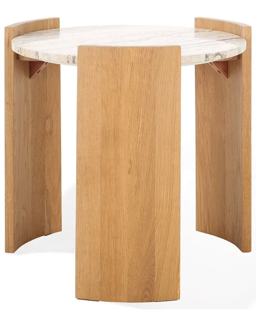 Damarcus Square Accent Table - Natural, Travertine image