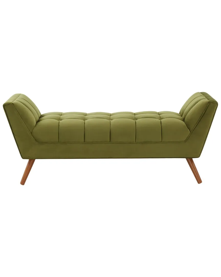 Damian Tufted Bench - Green, Velvet image