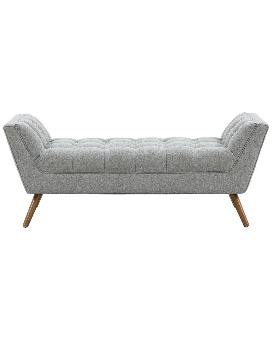 Damian Tufted Bench - Grey, Fabric