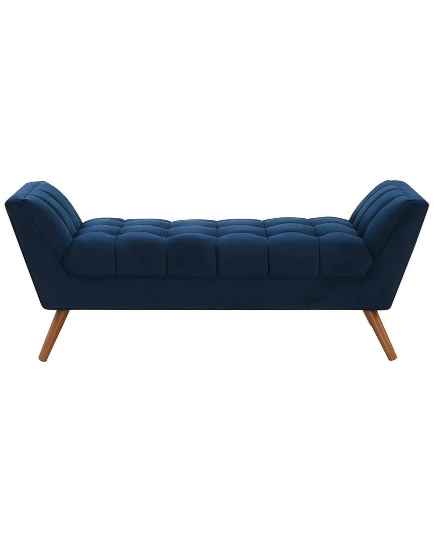 Damian Tufted Bench - Navy, Velvet