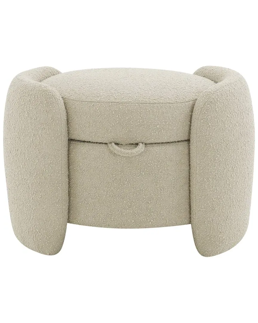 Danianna Boucle Ottoman with Storage - Oatmeal image