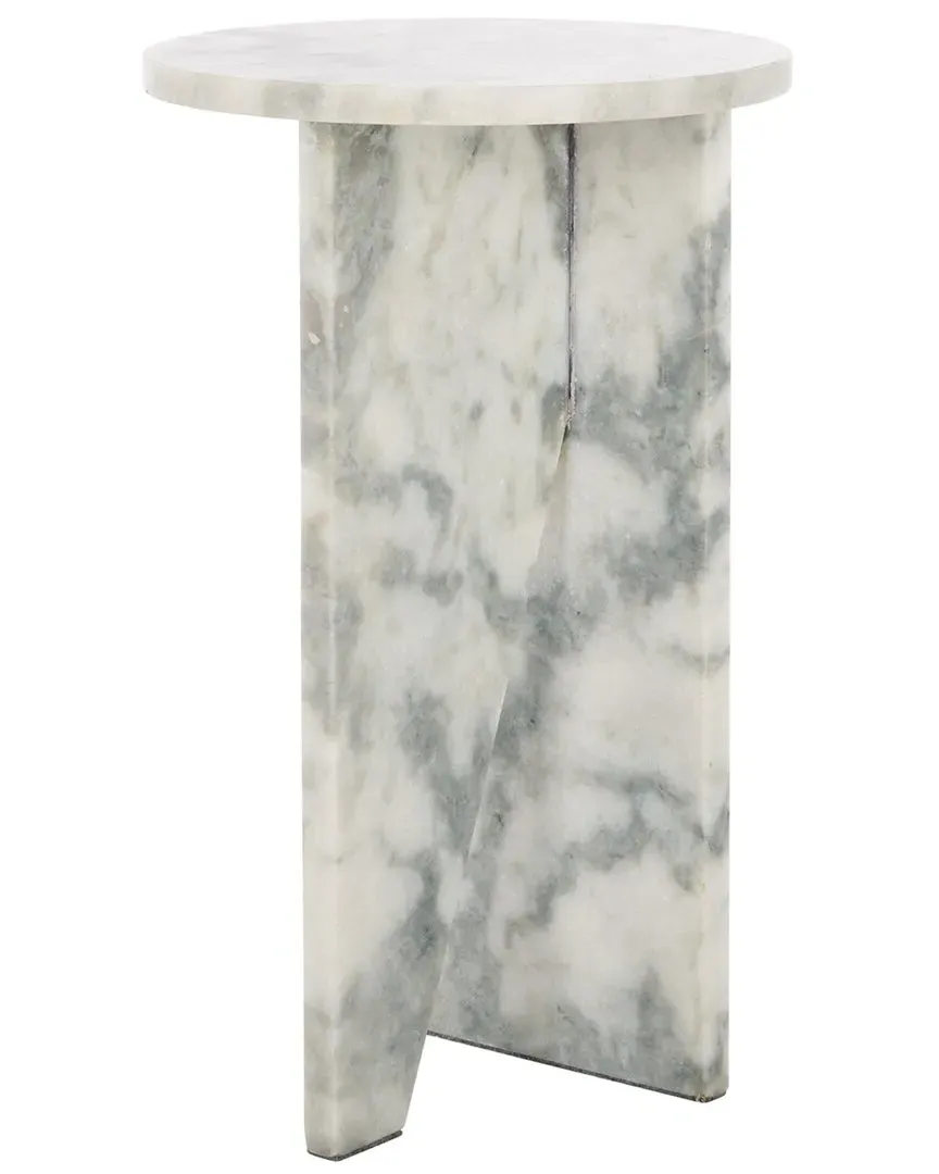Devlin Marble Drink Table - White