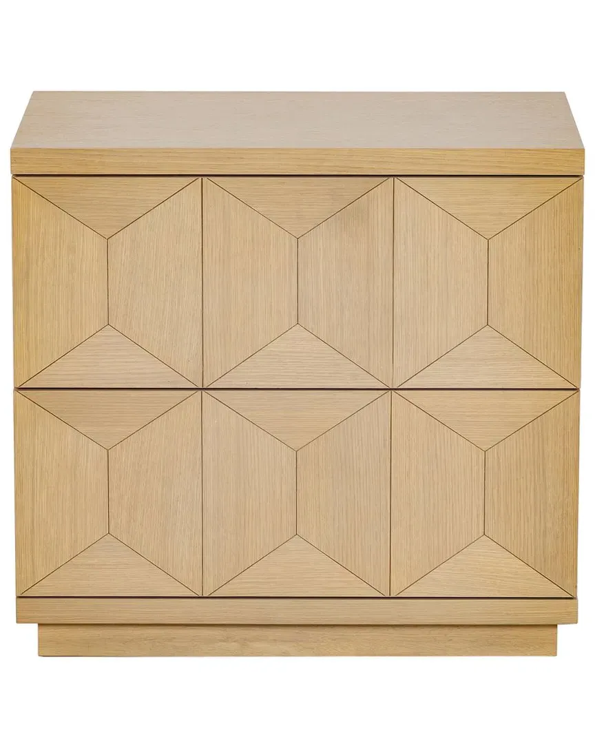 Deziree 2 Drawer Nightstand - Brown, Oak Veneer