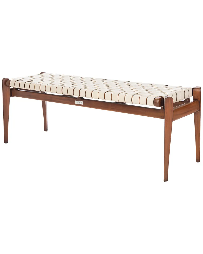 Dilan Leather Bench - White image
