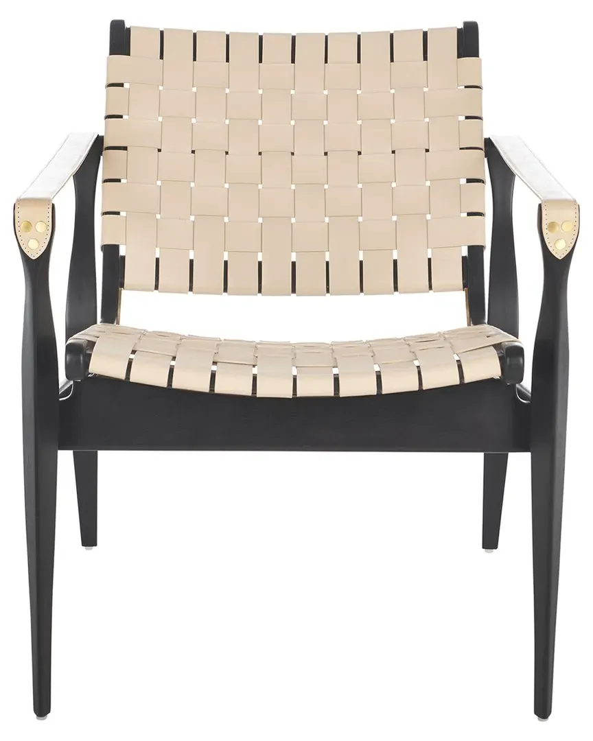 Dilan Leather Safari Chair - Black image