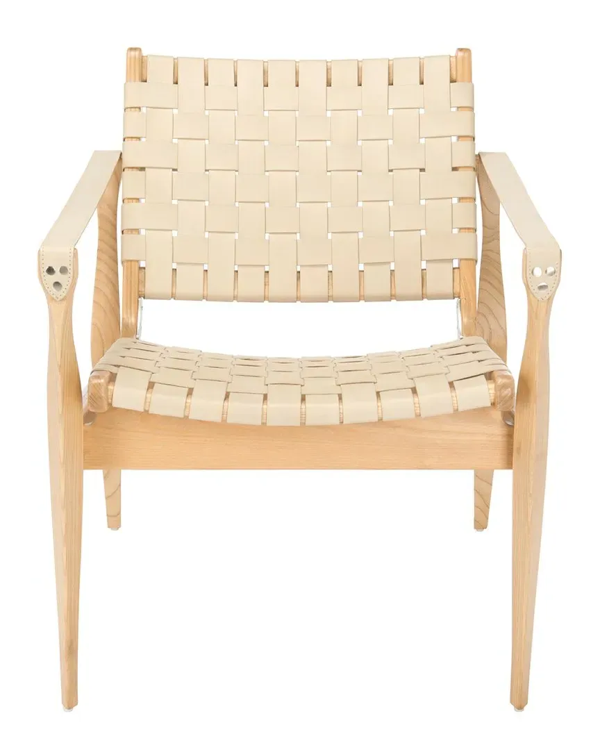 Dilan Leather Safari Chair - White