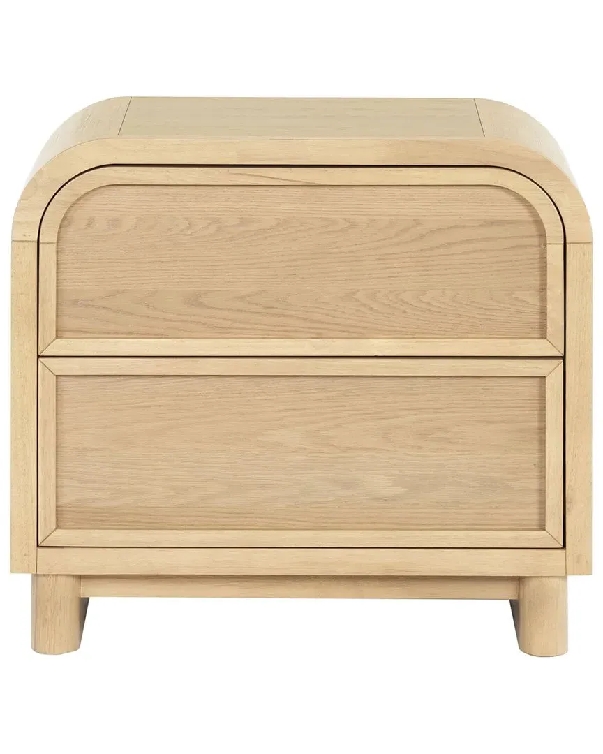 Dinah 2 Drawer Nightstand - Brown, Rubberwood