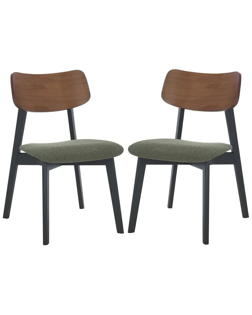 Divya Wood Dining Chair - Olive Green, Walnut