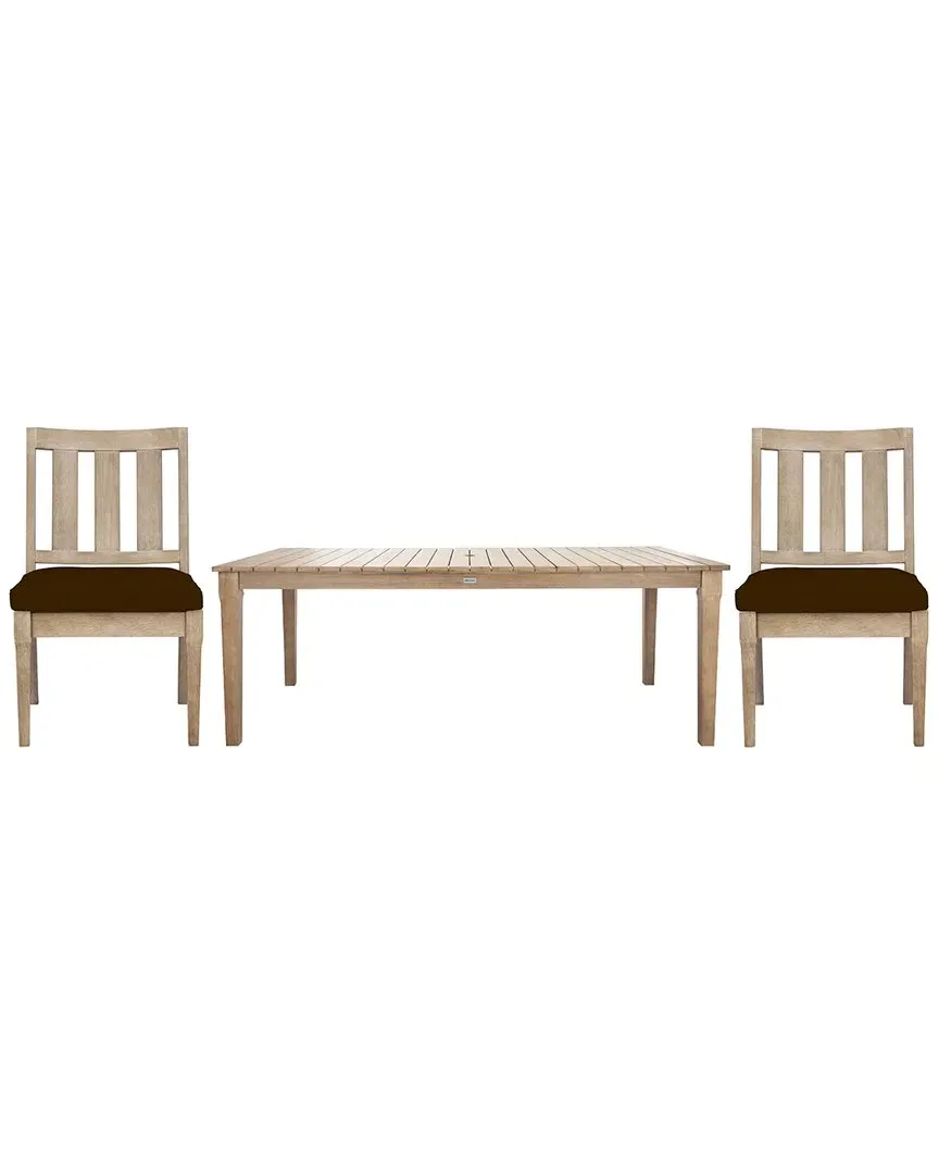 Dominica Outdoor Dining Chair - Dark Brown, Eucalyptus