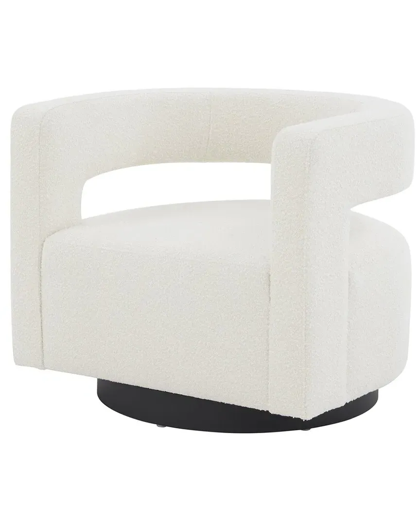 Edgar Swivel Chair - Ivory, Boucle